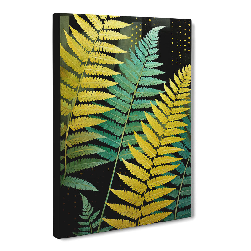 Fern Leaf Constructivism No.3 - Single Picture Frame Print, 50cm H x 35cm W x 3cm D