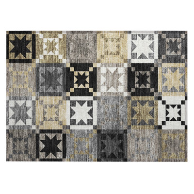 Machine Washable Indoor/Outdoor Chantille ACN2538 Patchwork Rug