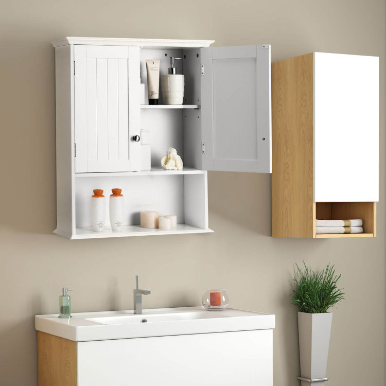 Bellani Wall-Mounted Manufactured Wood Bathroom Cabinet, White