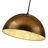 15"W 1-Light Vintage Aged Bronze Dome Pendant Light with Shell Inlay Inside