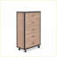 Commodes et amp; Armoires, commode industrielle à 5 tiroirs avec roulettes, chêne clair vieilli | Chêne clair | Bois aggloméré, bois synthétique