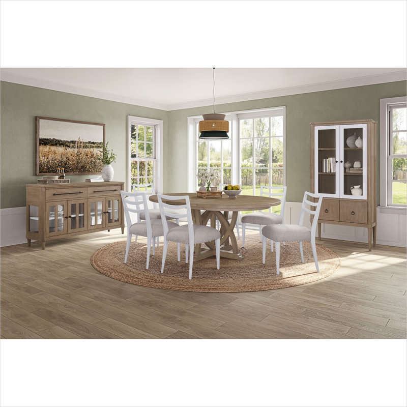 Chaises d'appoint avec structure en bois massif de couleur blanche, ensemble de 2, siège en polyester, conception à échelle pour la salle à manger