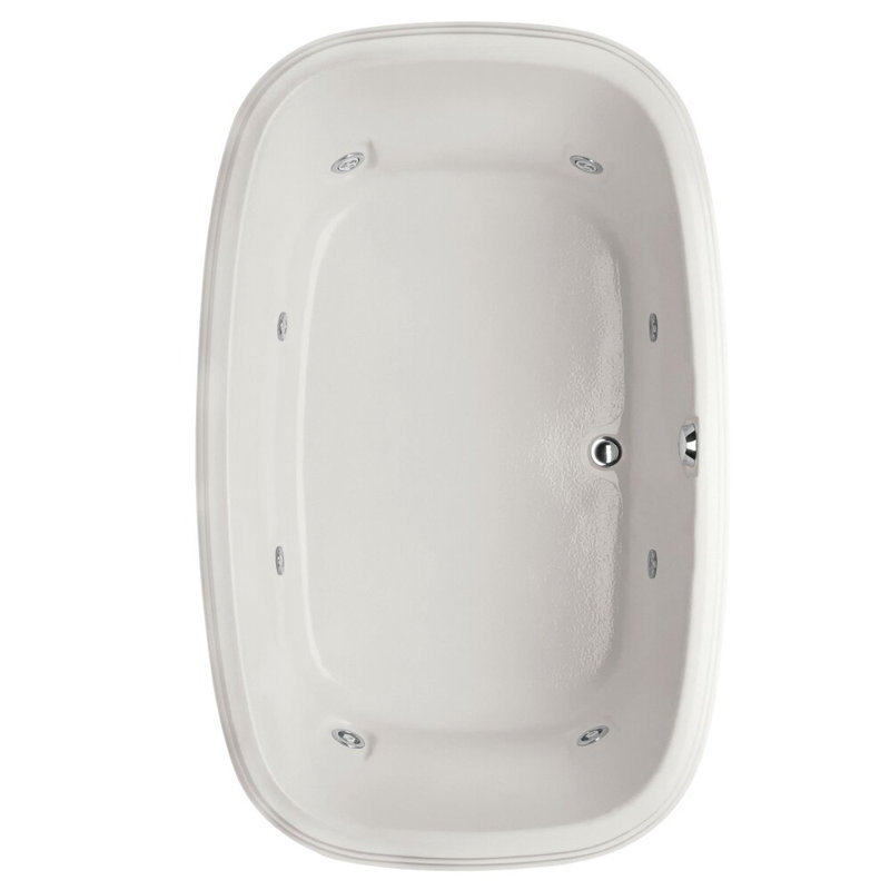 Sylvia 66'' L Bathtub, Biscuit, Polished Chrome