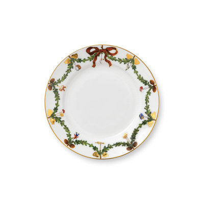 Star Fluted Christmas Royal Copenhagen 7.4803" Bone China Salad or Dessert Plate