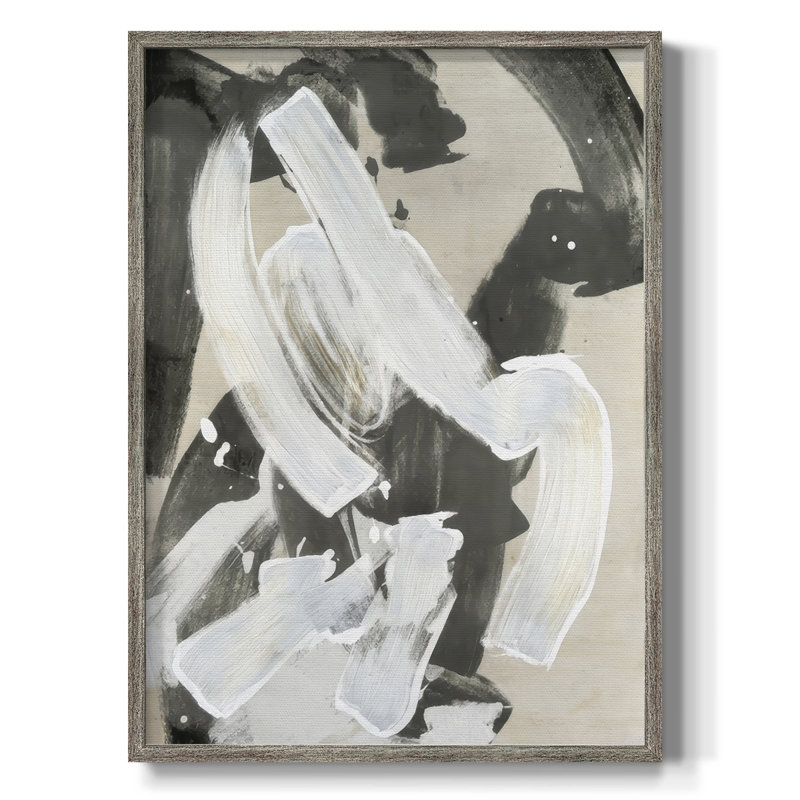Ink Wash Gesture I Framed Print - Solid Wood, 11" H x 9" W
