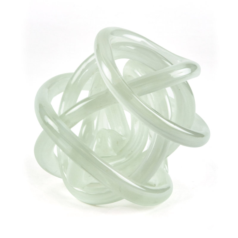Handblown Glass Knot, White