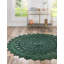 Tapis ovale en jute tissé à la machine de couleur vert chasseur-1151910648