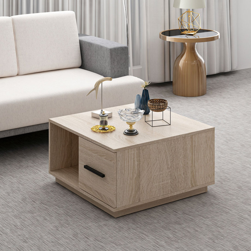 Azel Block Coffee Table with Storage, Sonoma