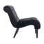 Chaise sans accoudoirs en velours pour le bureau - Coussin en mousse épaisse, pieds en bois d'hévéa, décoration élégante de style noir-942737069