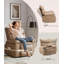 Fauteuil inclinable surdimensionné, fauteuil à bascule pivotant manuel à 360 °, poches latérales et porte-gobelets-1258003875