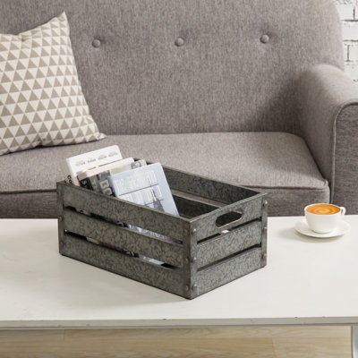 Panier de rangement en métal galvanisé