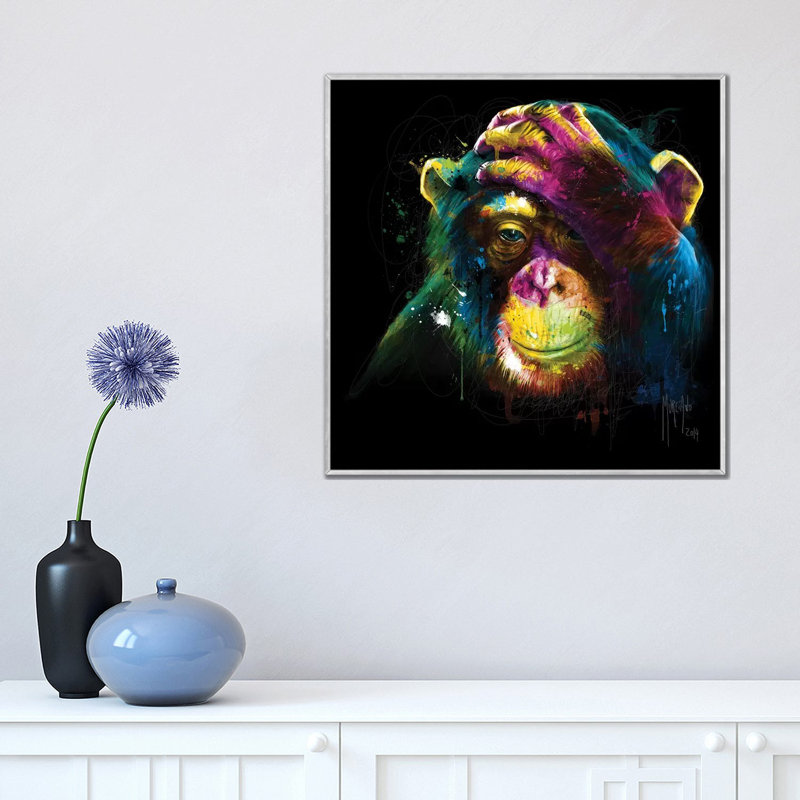 Reproduction d’art graphique, "Darwin preoccupations" par Patrice Murdock, Pas de tapis, H 18 po x l 18 po x 1,5 po