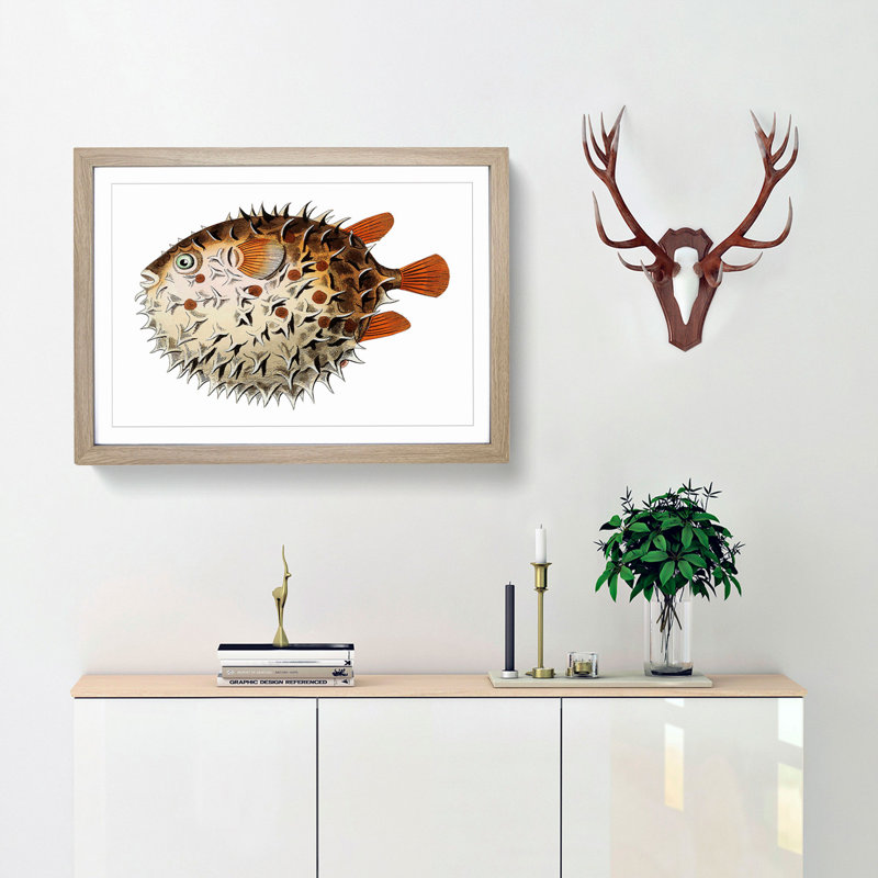 Balloon Fish by George Shaw - Framed Print, 35cm H x 50cm W x 2cm D, Oak