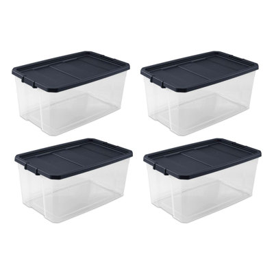 Sterilite Clear Plastic Stacking Storage Containers w/ Lid