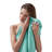 6-Piece 100% Cotton Quick Dry Diagonal Ribbed 6Pcs Washcloths Set, Turquoise