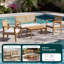 Canapé deux places Arbora avec table basse (partie 1 sur 2) - Mobilier d'extérieur en bois avec dossier tressé à double corde et assise profonde