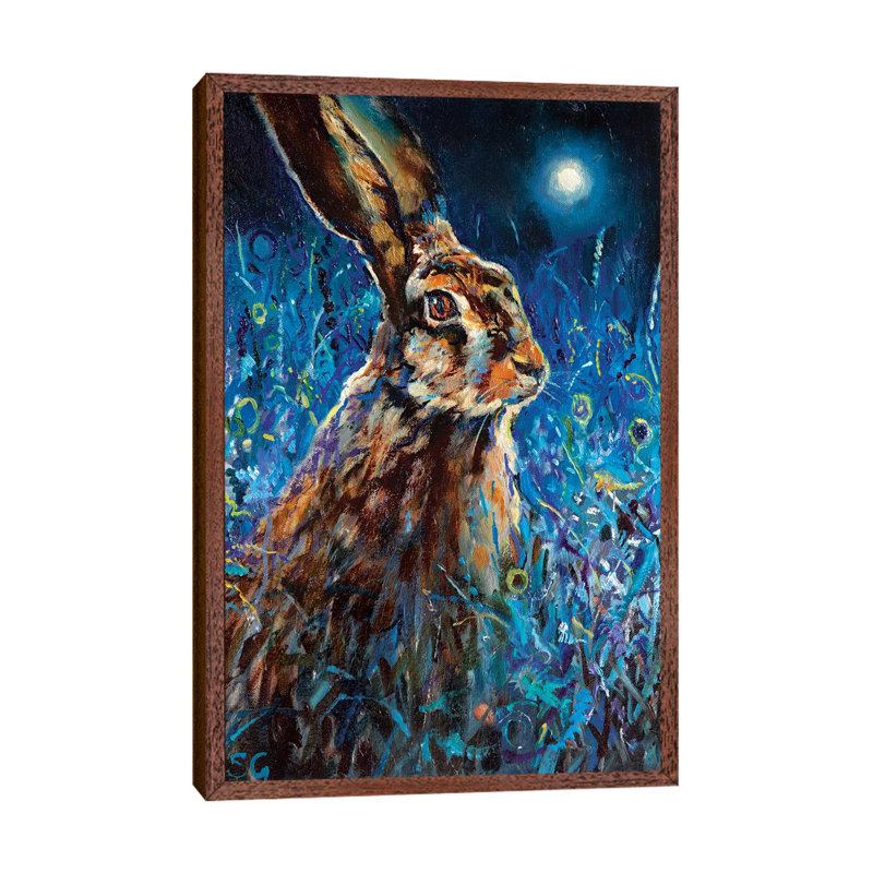 Moonlight Glance by Sue Gardner - Painting on Canvas, 66.04 cm H x 45.72 cm W, Classic Brown Wood Framed