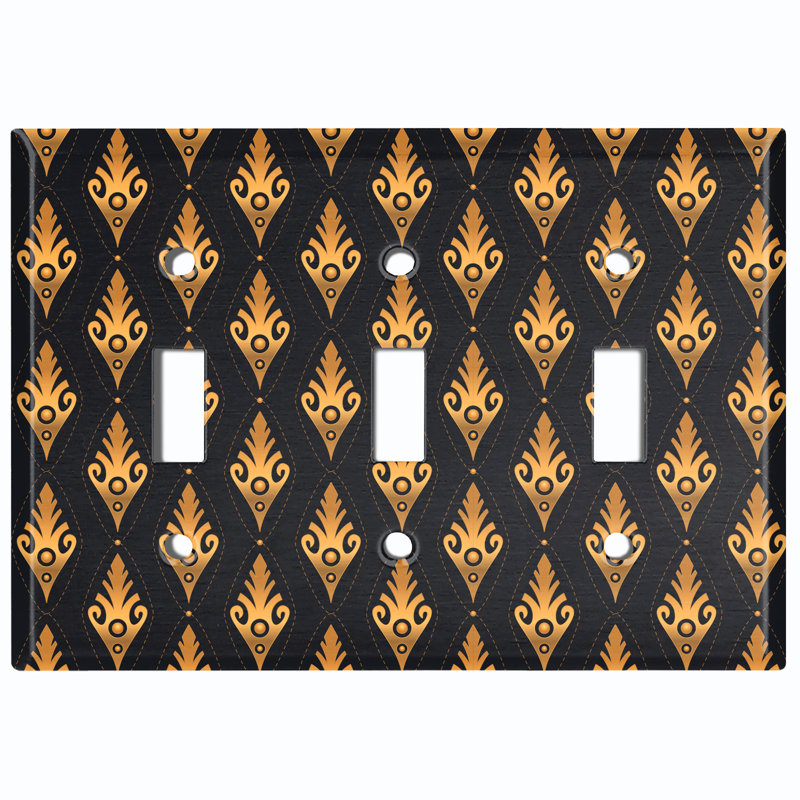 Patterned 3 - Gang Toggle Light Switch Standard Wall Plate