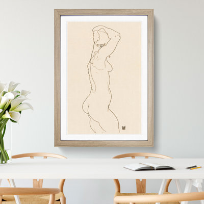 Study of a Naked Woman Vol.1 by Egon Schiele - Framed Print