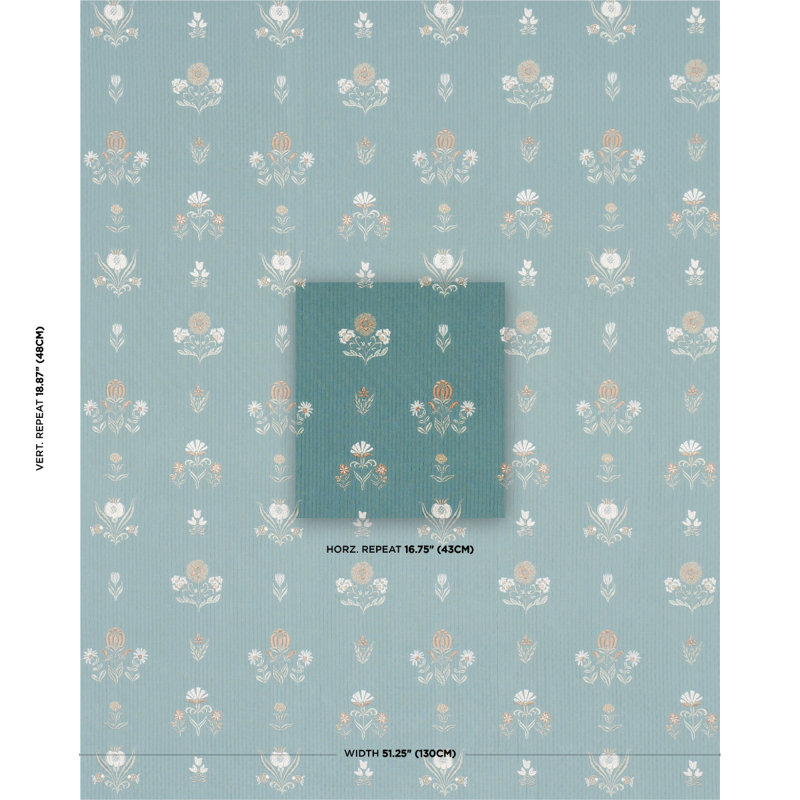 Elmslie Embroidery Fabric, Teal