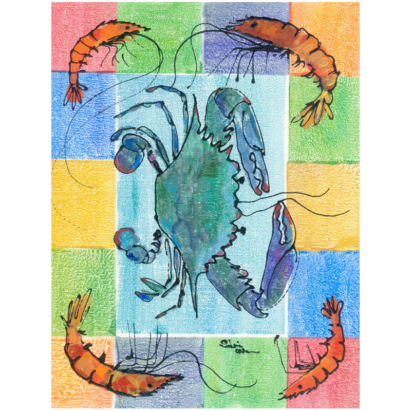 Drapeau de jardin à 2 côtés crabe