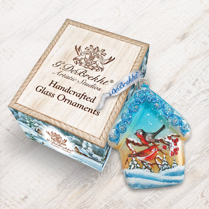 Holiday Splendor 3'' Handmade Glass Holiday Shaped Ornament