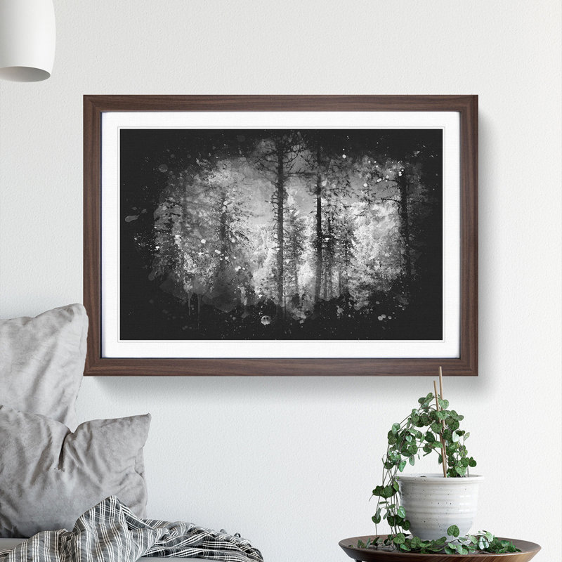 Montana Forest - Picture Frame Painting Print, Walnut Framed, 33cm H x 45cm W x 2cm D