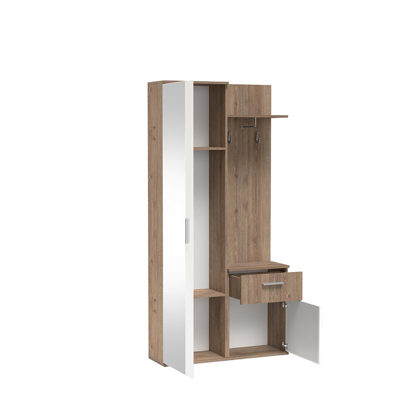 LUX DRESSING ROOM WITH MIRROR , Dark Brown/White
