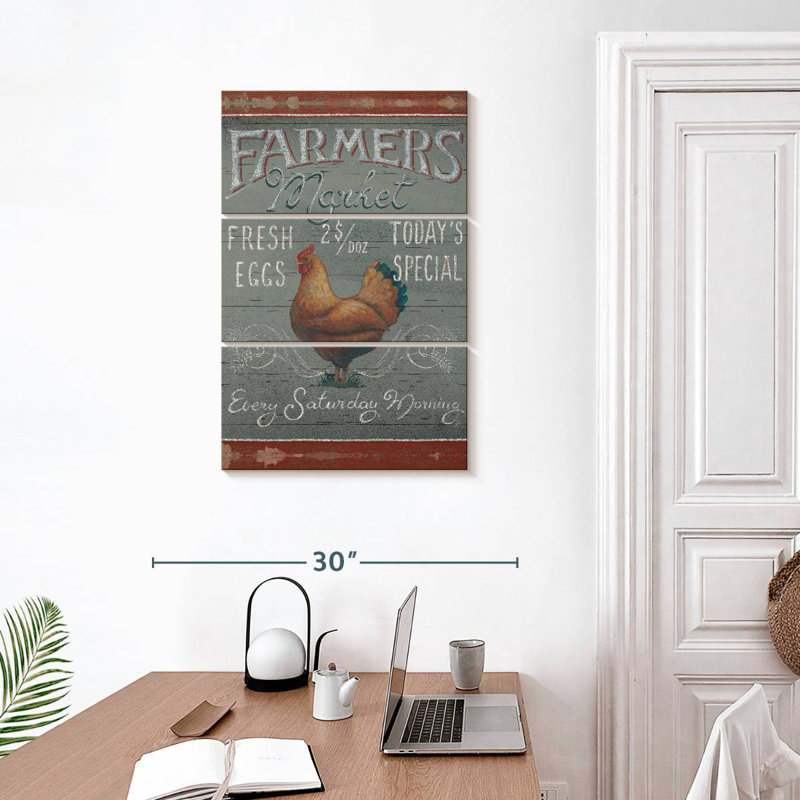 Kema Farmers Market I On Wood Wall Sign, 32" H x 20" W