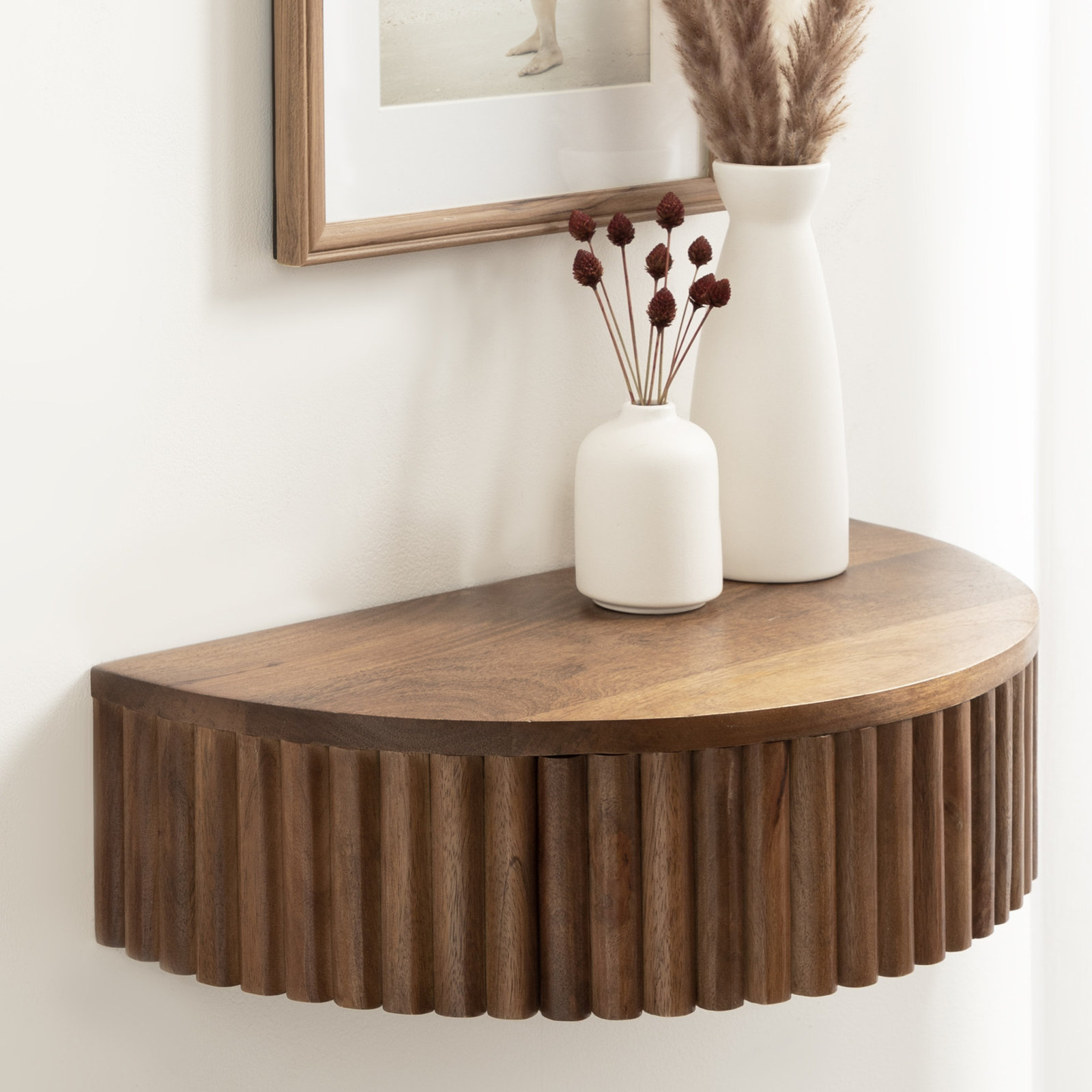 Kristie 20" Floating Shelf, Medium Wood