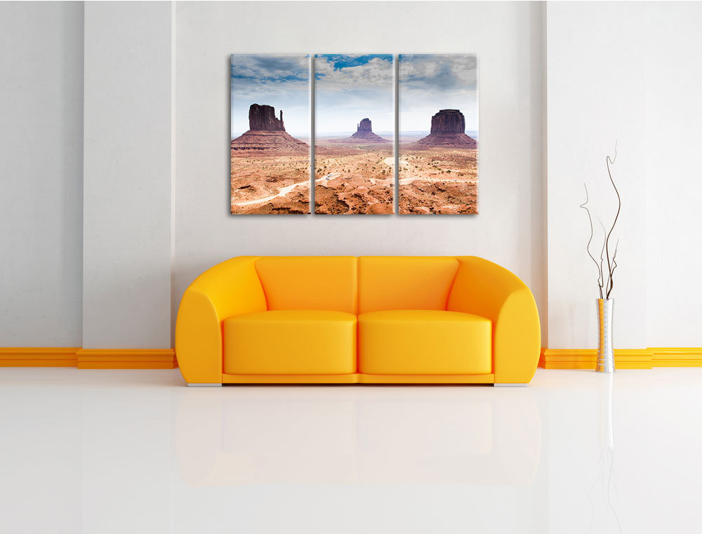 3-tlg. Leinwandbilder-Set „Monument Valley USA“, Fotodruck