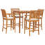 Ensemble bistro 5 pièces avec table de bar 35 po et 4 tabourets avec accoudoirs