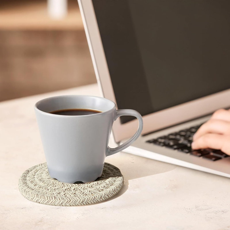 Ensemble de 8 sous-verres Coasters pour boissons, bière, café, sous-verres en coton tissé avec support, sous-verres Boho pour la décoration de la table convenant aux types de tasses