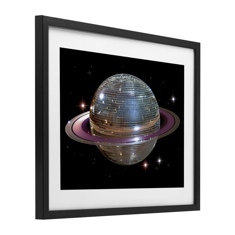 «Purple Disco Ball», reproduction encadrée sous verre, design par Decent Exposures, H 13 po x l 16 po, Cadre noir minuit