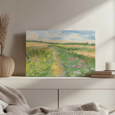 Reproduction d'art sur toile Windswept Flower Field I par Victoria Barnes
