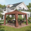 Auvent de remplacement pour abri de jardin de 10 pi x 10 pi Outsunny, toit supérieur de pavillon avec toit à double aération pour le patio extérieur de jardin (dessus seulement), café-84492729-84492728