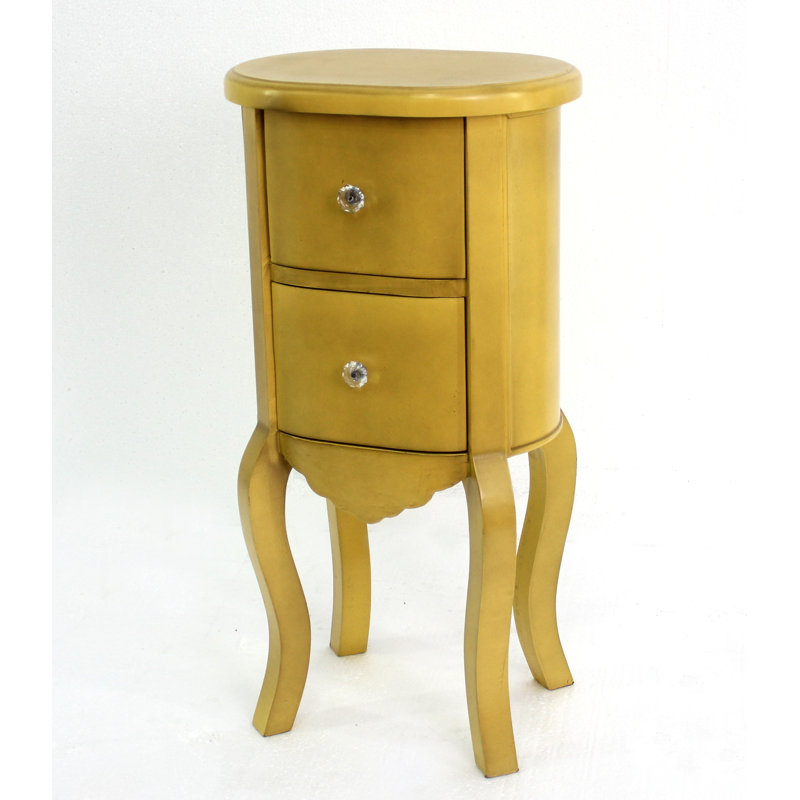 2 - Drawer End Table, Yellow