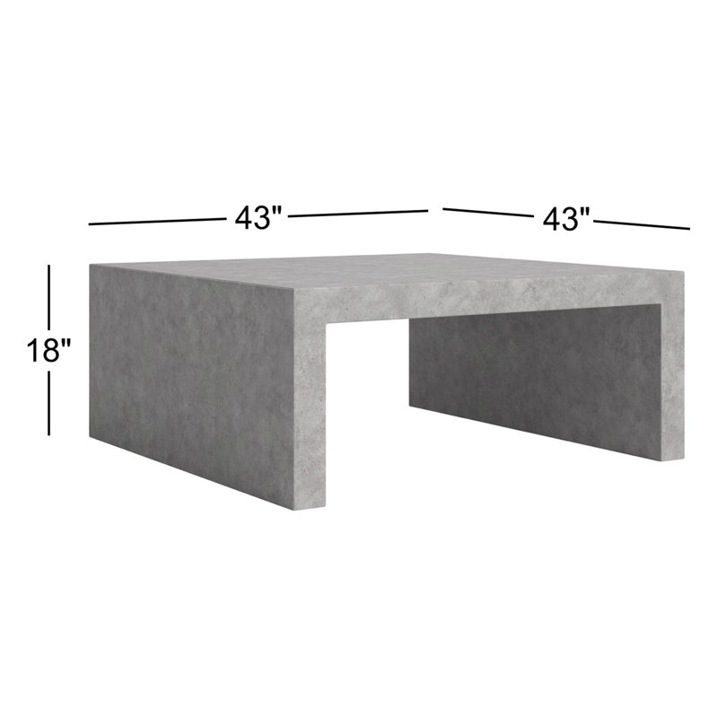 Bridge Outdoor Coffee Table, 43" W x 43" L x 18" H