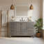 Meuble-lavabo sur pied 48 po, meuble-lavabo autoportant avec comptoir, armoire de rangement en bois massif gris