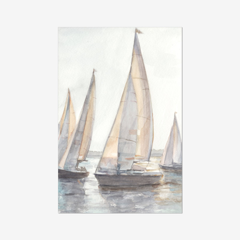 Plein Air Sailboats I by Ethan Harper - Painting, 122cm H x 81cm W, Wrapped Canvas