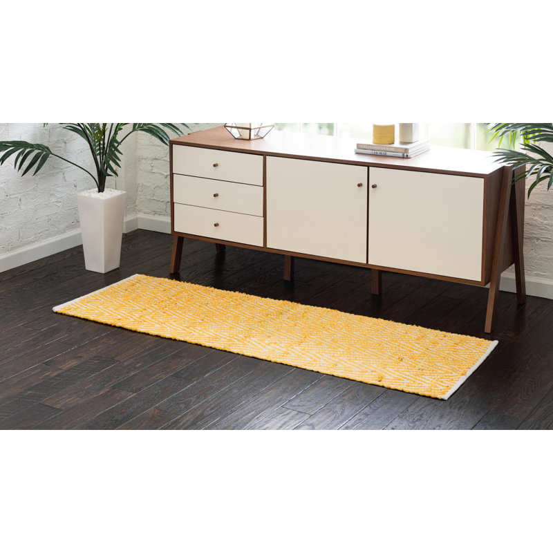 Skilah Cotton Chevron Indoor Rug, Runner 2'2" x 6'1"