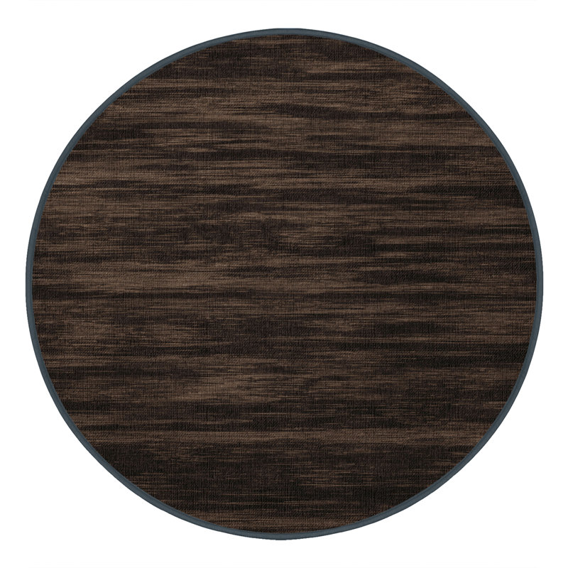 Machine Washable Abstract Brown Area Rug, Round 3'