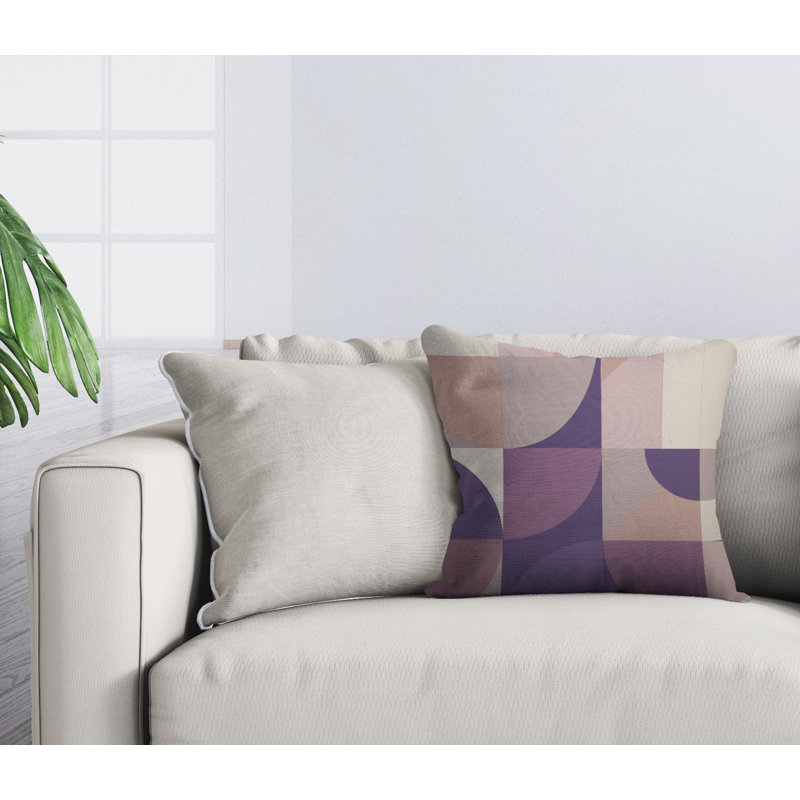 Housse et insert de coussin carré Den, H 15 po x l 15 po, Mauve