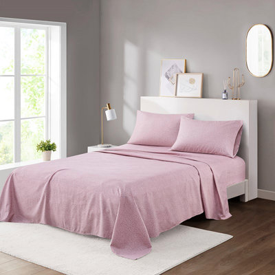 Cheerful Stylish Design 4pcs Queen Sheet Of Soft Smooth 100% Microfiber Printed Sheets, Wrinkle For All Seasons, - , Fully Elasticized 16" Mattresses, , Has 1 Flat 90"w X 102"l, Fitted 60"w 80"l +