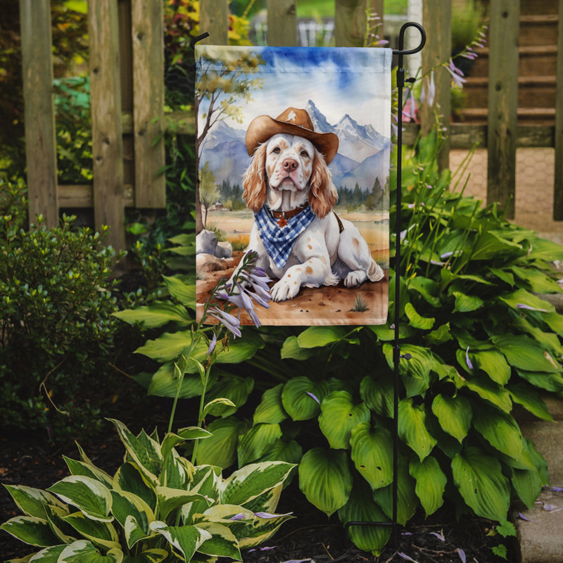 Drapeau Cowboy Welcome Garden, Épagneul clumber