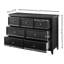 Commode 7 tiroirs Living - Armoire noire avec glissières en métal et rangement à bascule-581963732