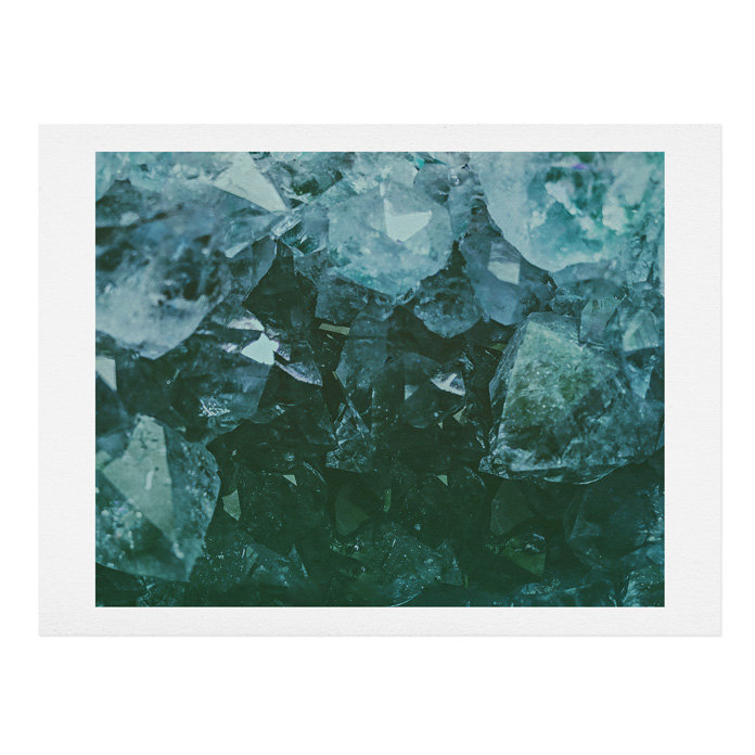 Aquamarine gemme, reproduction de photo, H 11 po x l 14 po x P 0,125 po