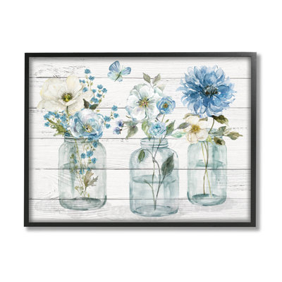 " Blue Country Jar Bouquets " by Livi Finn