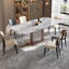 White Rectangular Colored crystal stone with Stone &Carbon steel Dining Table For Dining Room/Kitchen-859880473