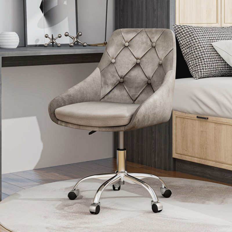 Chaise de bureau pivotante à 360 ° à hauteur réglable, Gris